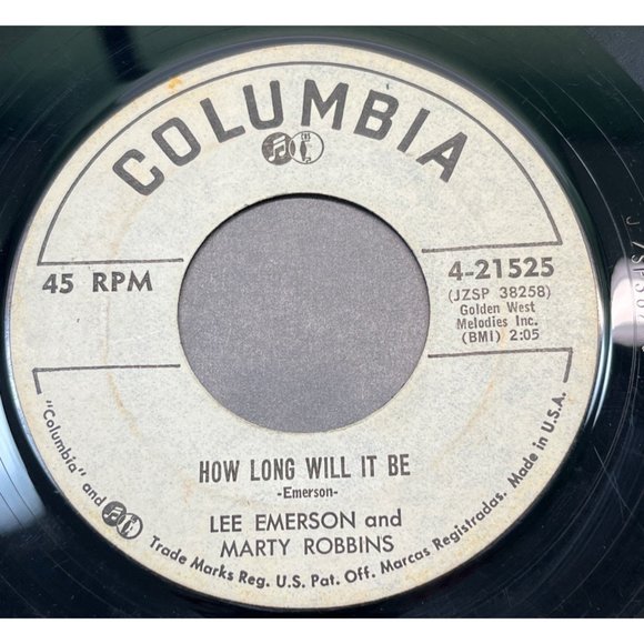 Lee Emerson Marty Robbins I'll Know You're Gone / How Long 45 Rockabilly Promo - Picture 2 of 4